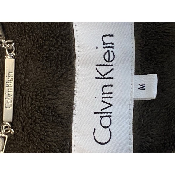 Calvin Klein Jacket Woman Medium White Hooded Goose Down Puffer Full Zip Coat - Picture 11 of 15